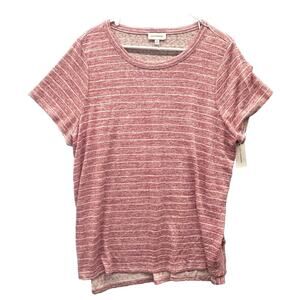 Molly & Isadora Top Womens 2XL Soft Pink Stripe Valentines Day NWT Tunic Tee